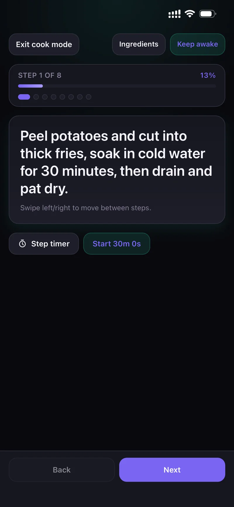 Cook mode